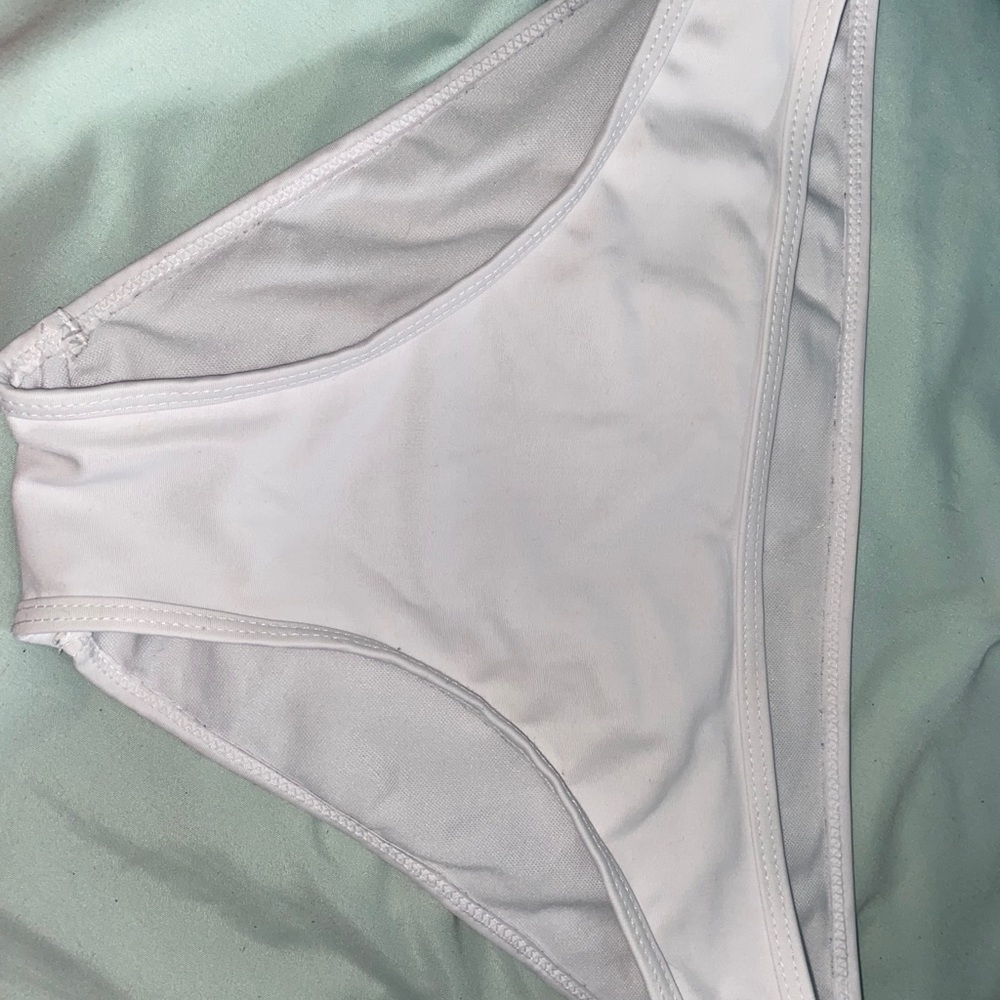 white bikini bottoms